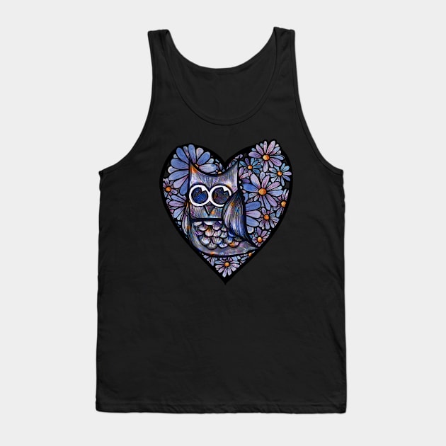 Owl Heart Love Tank Top by bubbsnugg